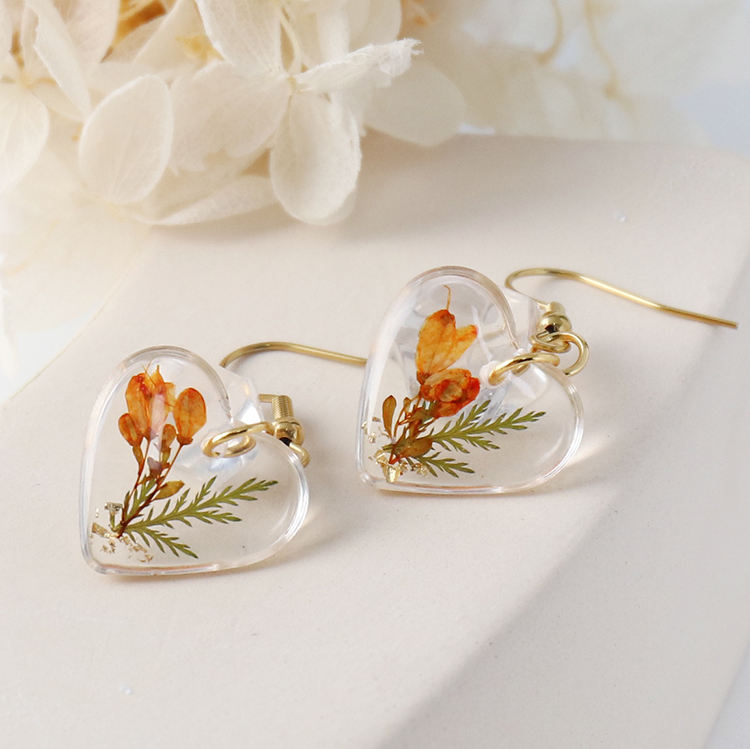 Серьги с натуральными сухоцветами (Resin)