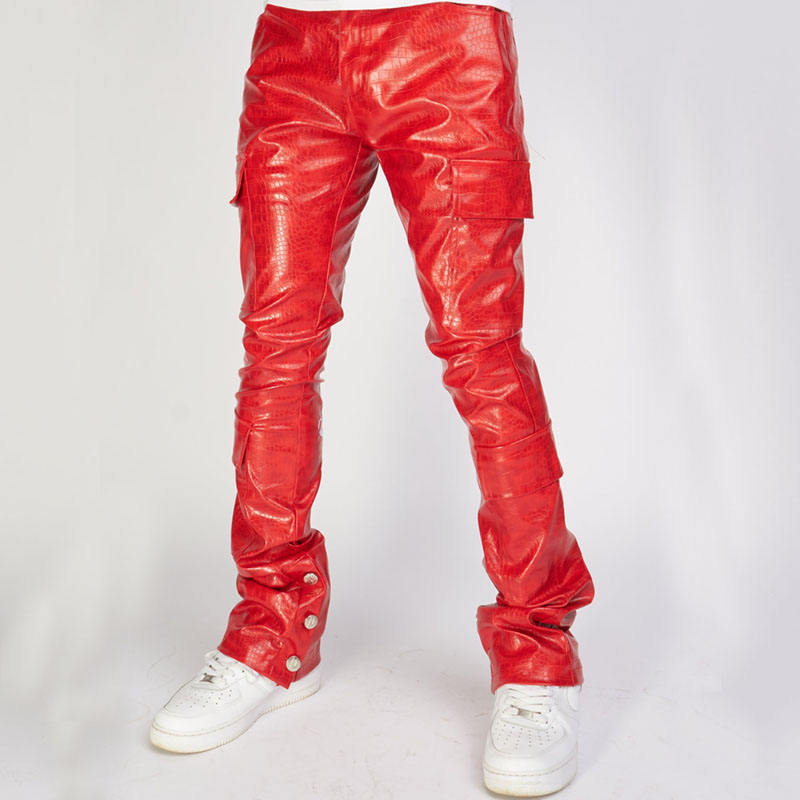 High Waist Zipper PU Pants