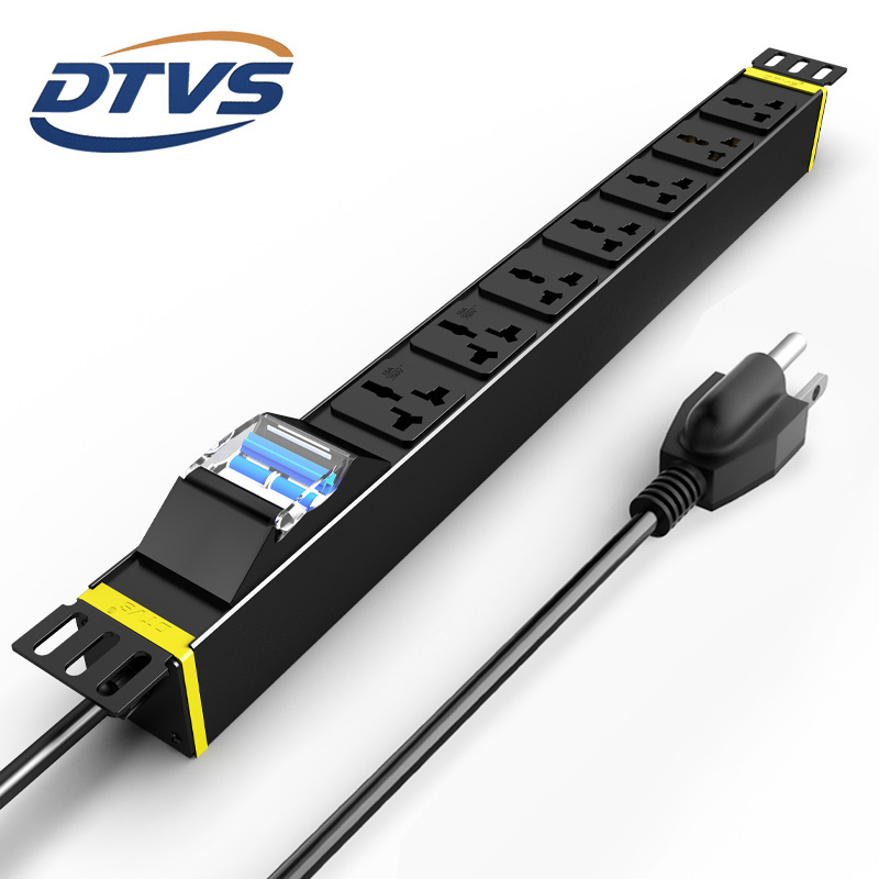 Industrial Grade Circuit Breaker PDU | 7-Outlet Universal Socket NEMA Plug | Aluminium Alloy Shell 15A CE ISO Power Distribution
