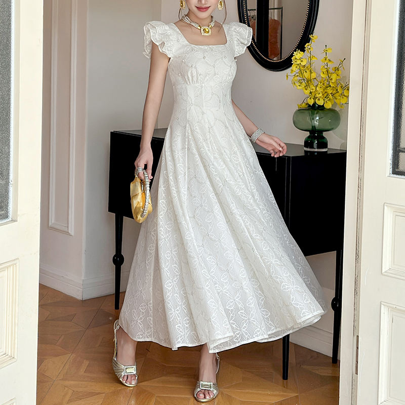 Кружевное макси-платье (White Floral Lace)