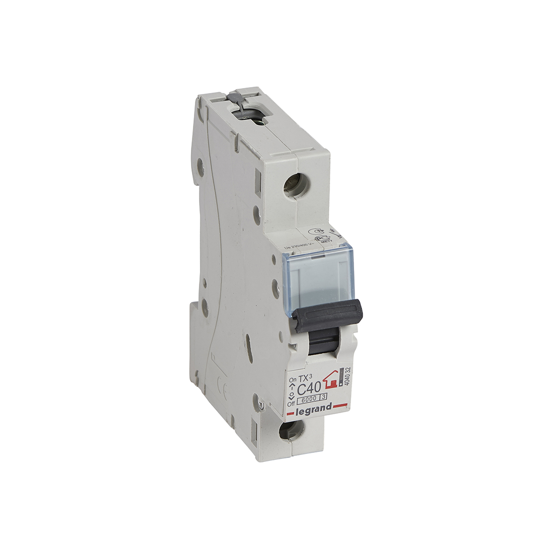 Автоматический выключатель, Legrand, 404032, 1П C40A TX3 6000 6kA