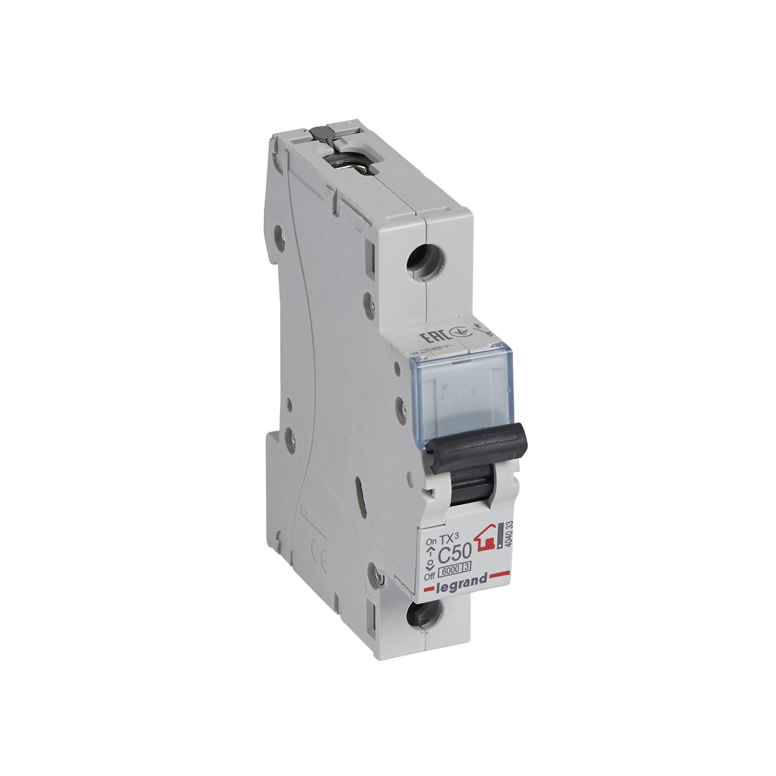 Автоматический выключатель, Legrand, 404033, 1П C50A TX3 6000 6kA