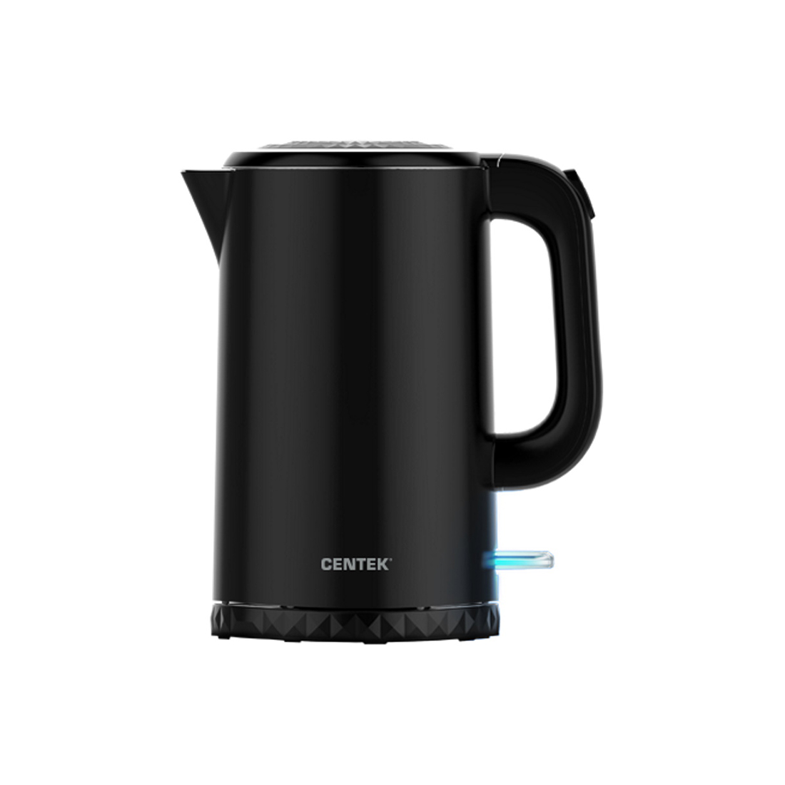 Чайник электрический, Centek, CT-0020, Металл 1.7л, 2200W, Бесшовная колба, Двойные стенки, Черный