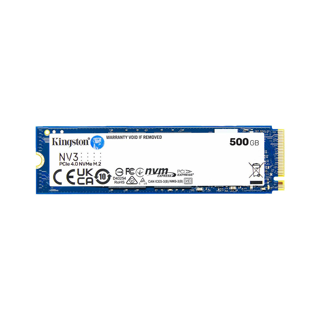 Твердотельный накопитель SSD Kingston NV3 SNV3S/500G, 500GB, M.2 NVMe PCIe 4.0x4