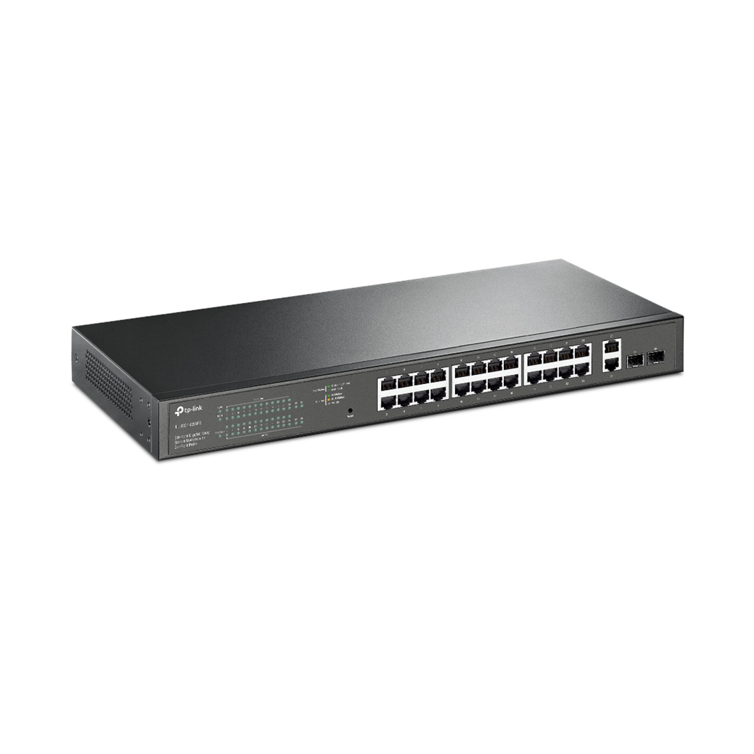 Коммутатор, TP-Link, TL-SG1428PE, управляемый L2, 19-дюймовый стоечный Easy Smart, 24 порта 10/100/1000M RJ45, 24 PoE+ порта, 2 слота SFP, бюджет 250W