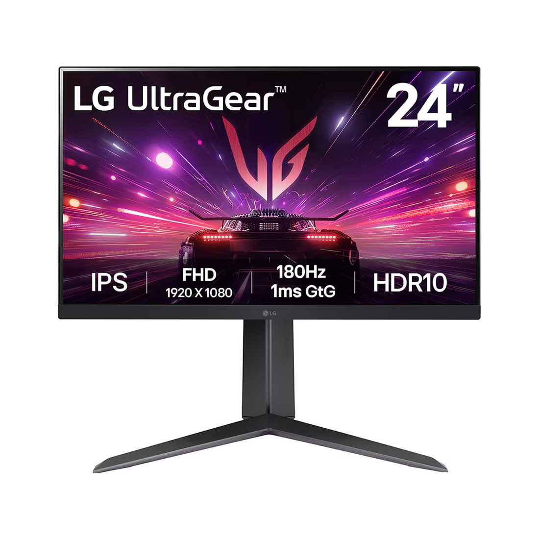 Монитор, LG, 24GS65F-B, 23.8", 1920x1080, IPS, 180 Гц, HDMI, DP, 300кд/м2, 1000:1, 16.7M, 1мс, угол обзора(гор/верт) 178/178, 16:9, Чёрный