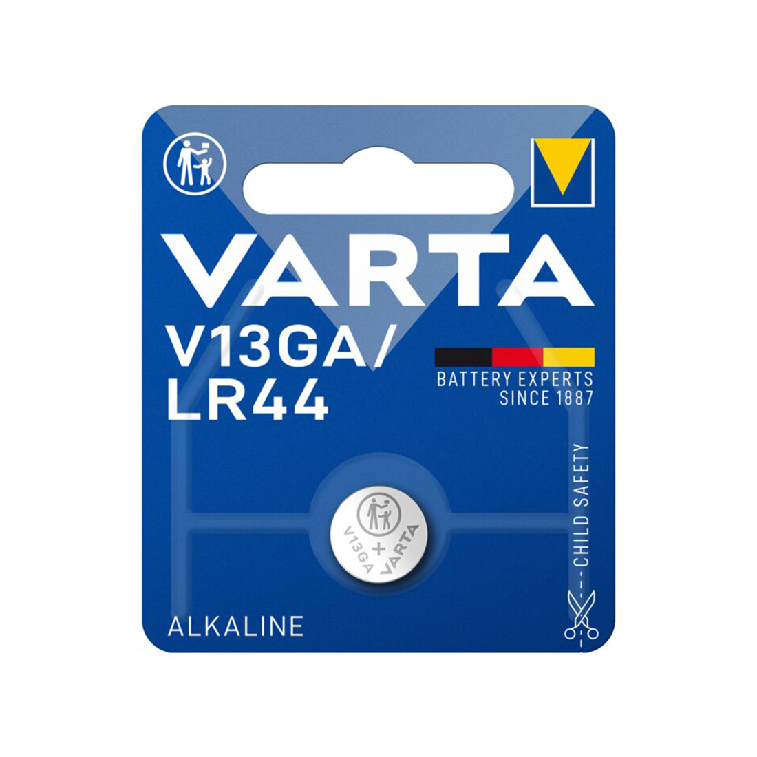 Батарейка, VARTA, V13GA - LR44, Electronics, 1.5V, 125mAh, 1 шт. в блистере