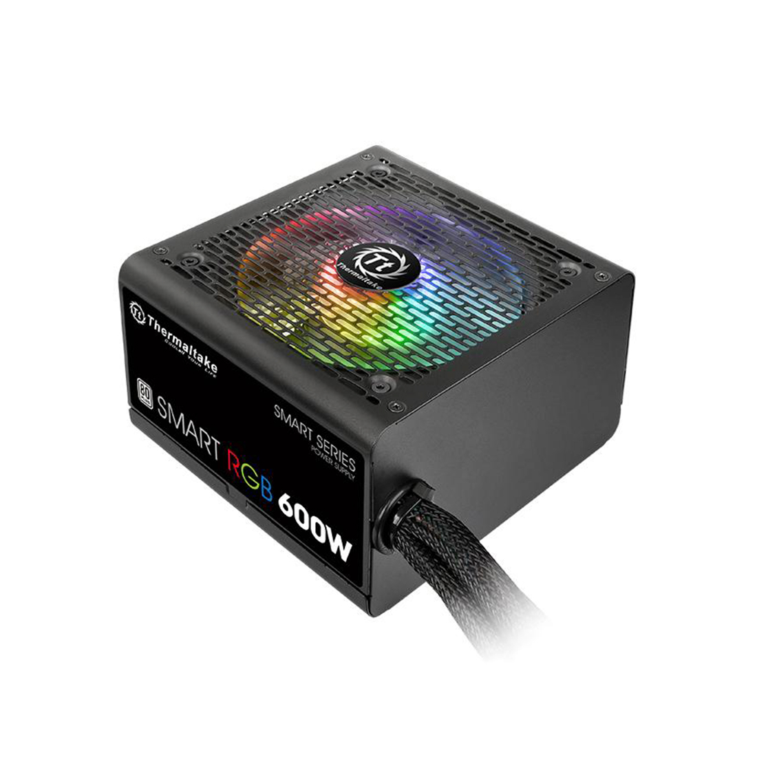 Блок питания, Thermaltake, Smart RGB 600W, PS-SPR-0600NHSAWE-1, 600W, ATX, Standard, APFC, 20+4 pin, 4+4pin, 6*Sata, 4*Molex, 2*PCI-E 6+2 pin, FDD, Non-modular, Вентилятор 12 см, 150х86х140мм, Чёрный