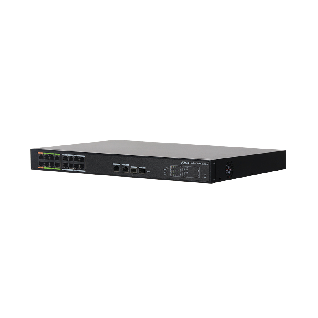 Коммутатор, Dahua, DH-LR2218-16ET-240, управляемый, 16 портов 10/100 ( IEEE802.3af, IEEE802.3at, Hi-PoE, общее 240Вт), 2 комбо-порта (SFP/RJ-45) , Корпус металл