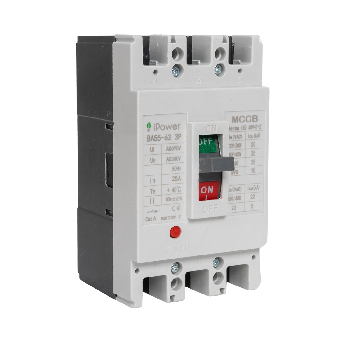 Автоматический выключатель, iPower, ВА55-63 3P 25A