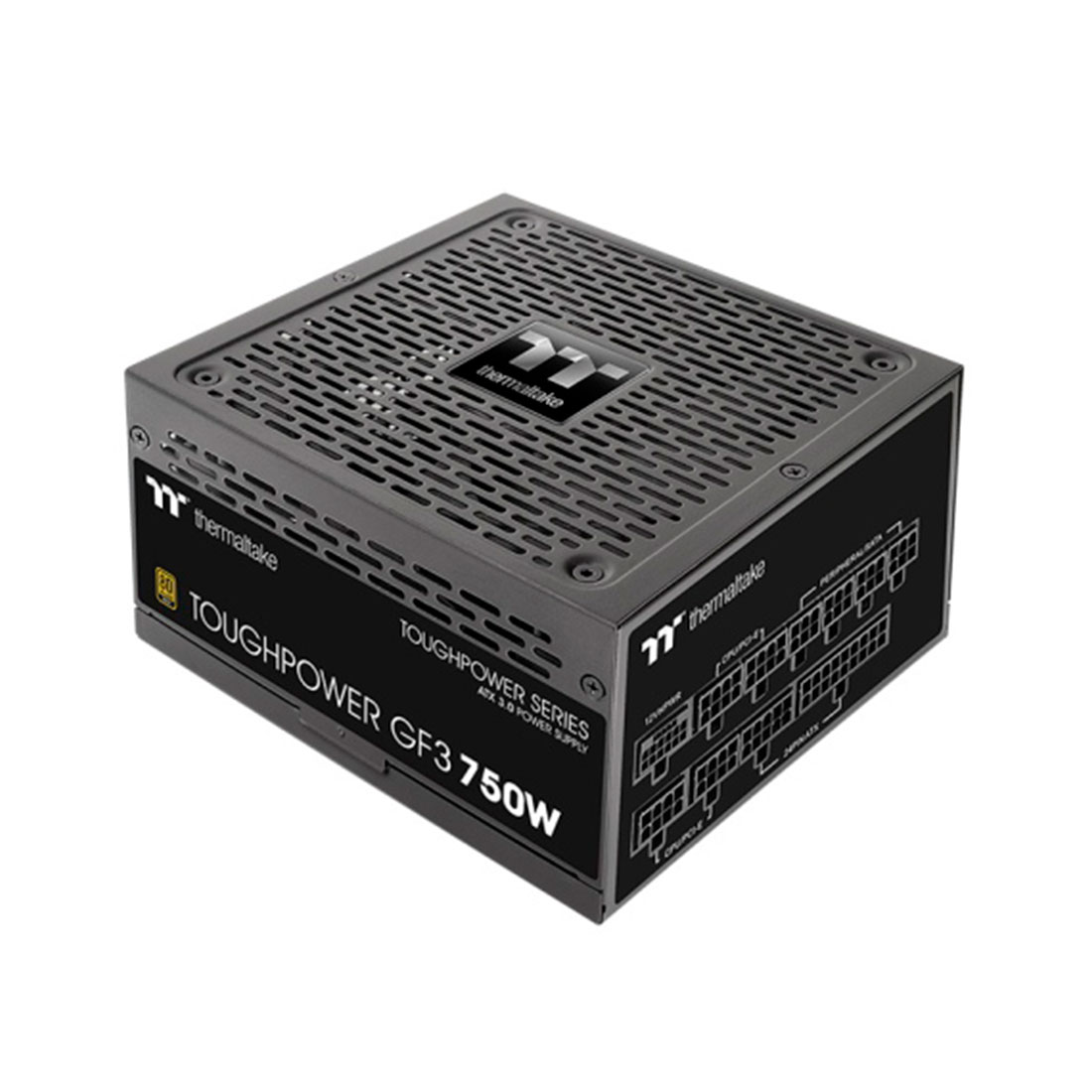 Блок питания, Thermaltake, Toughpower GF3 750W Gold, PS-TPD-0750FNFAGE-4, 750W, ATX 3.0, Gold, APFC, 20+4pin, 4+4pin, 8pin, 12*Sata, 4*Molex, 4*PCI-E 6+2pin, 1*12VHPWR, FDD, Modular, Вентилятор 13.5см, 150х86х160мм, Чёрный