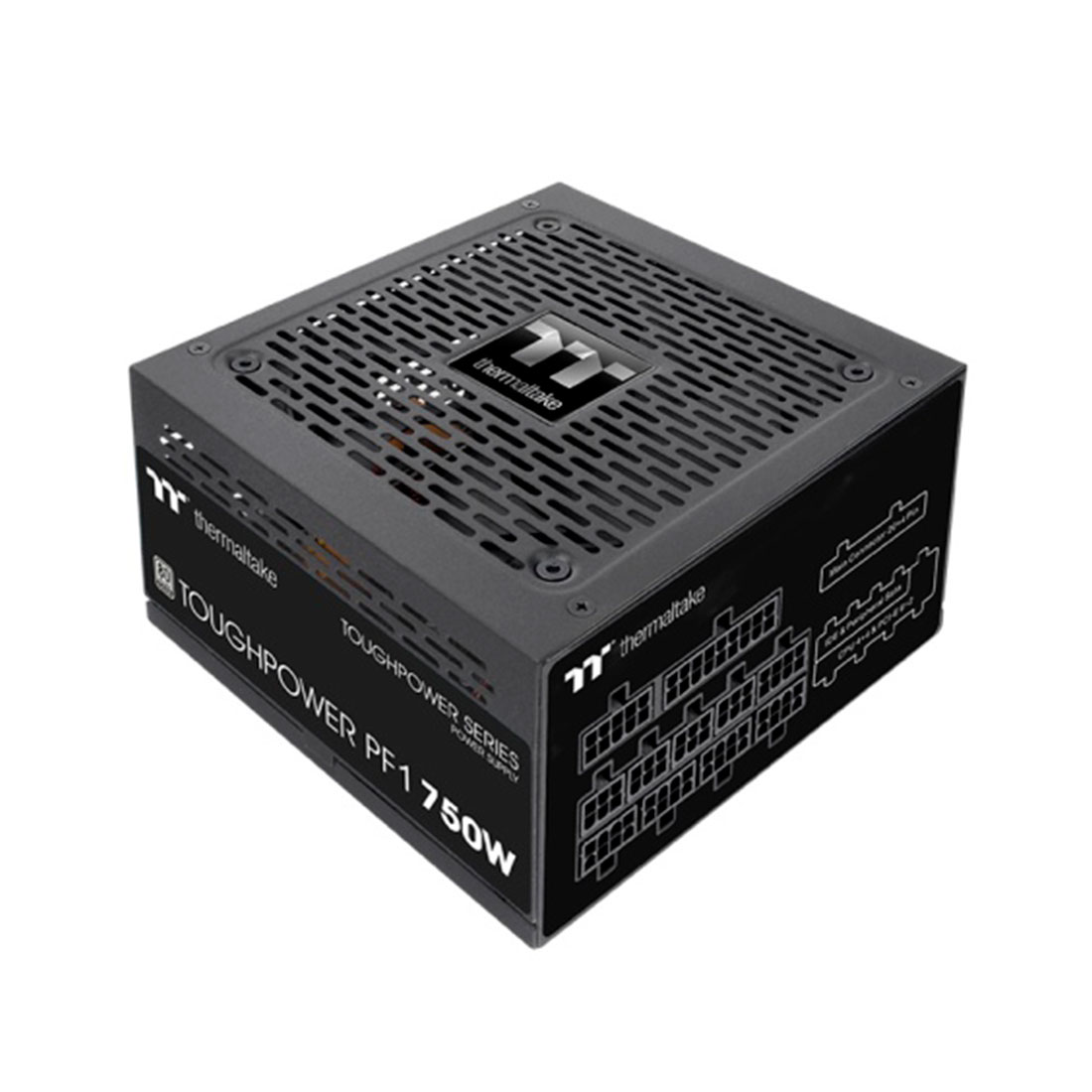 Блок питания, Thermaltake, Toughpower PF1 750W, PS-TPD-0750FNFAPE-1, 750W, ATX, Platinum, APFC, 20+4 pin, 2*4+4pin, 12*Sata, 4*Molex, 6*PCI-E 6+2 pin, FDD, Modular, Вентилятор RGB 12 см, 150х86х140мм, Чёрный