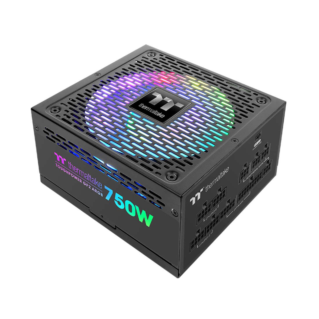 Блок питания, Thermaltake, Toughpower GF2 ARGB 750W, PS-TPD-0750F3FAGE-2, 750W, ATX, Gold, APFC, 20+4 pin, 4+4pin, 8pin, 9*Sata, 4*Molex, 4*PCI-E 6+2 pin, FDD, Modular, Вентилятор 14 см, 150х86х160мм, Чёрный