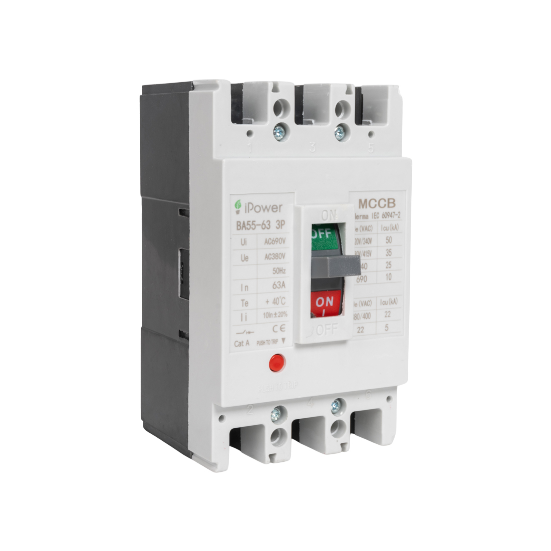 Автоматический выключатель, iPower, ВА55-63 3P 63A
