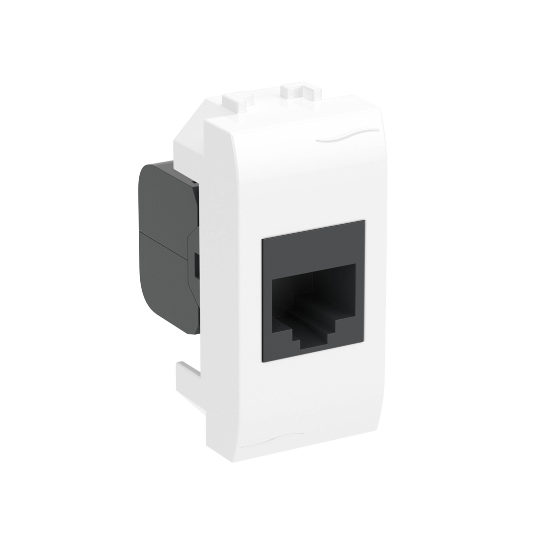 Компьютерная розетка, DKC, 76654B, Brava, RJ45 кат.5e, 1 модуль, белая