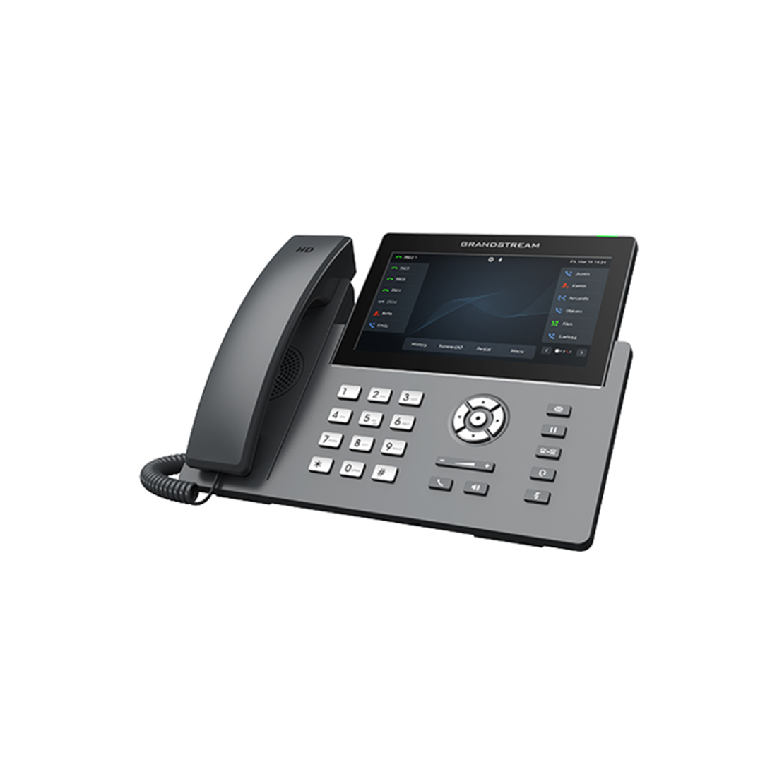 IP телефон, Grandstream, GRP2670,16 SIP аккаунтов, 12 линий, 7" (1024600) мультитач экран, PoE, (2GbE)Gigabit Ethernet, до 4-х GBX20, USB, Wi-Fi, Bluetooth, блок питания 12 В/1 А