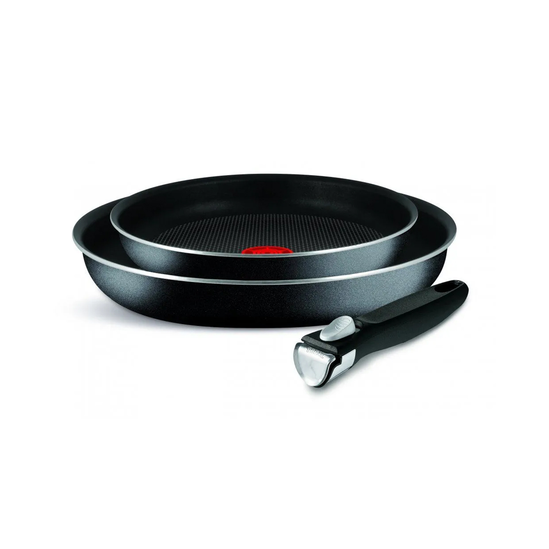 Набор сковородок, Tefal, Ingenio Black 3 04238810, 22-26см, 3 предмета, Съемная ручка, Для газовых/керамических/электрических плит, Алюминий, Индикатор нагрева, Черный