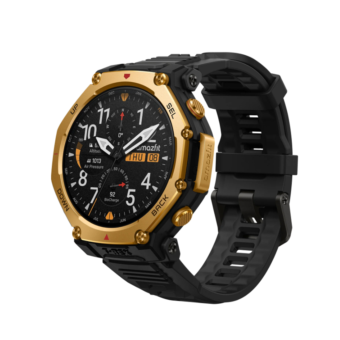 Смарт часы, Amazfit, T-Rex 3 Pro A2444, HD-дисплей AMOLED 1.5 дюйма, Разрешение 480*480 pixel, GPS, GLONASS, Beidou, Galileo, QZSS, Водонепроницаемые (10 ATM), Аккумулятор 700 мАч, Время работы до 25 дней, Черный