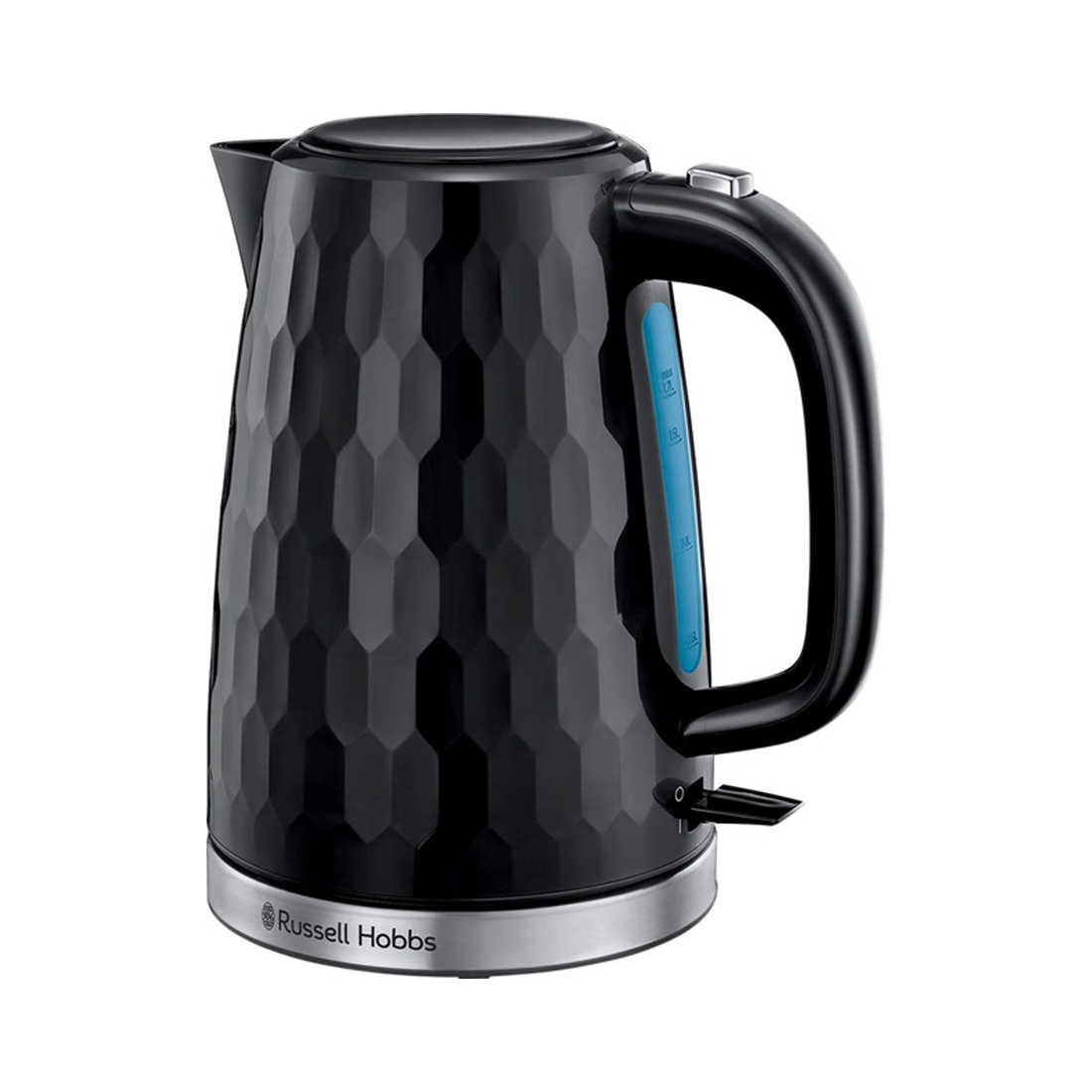 Чайник электрический, Russell Hobbs, 26051-70, Объем 1.7л, Пластик, Защита от перегрева, Выключение при снятии с базы, Мощность 2400W, Черный