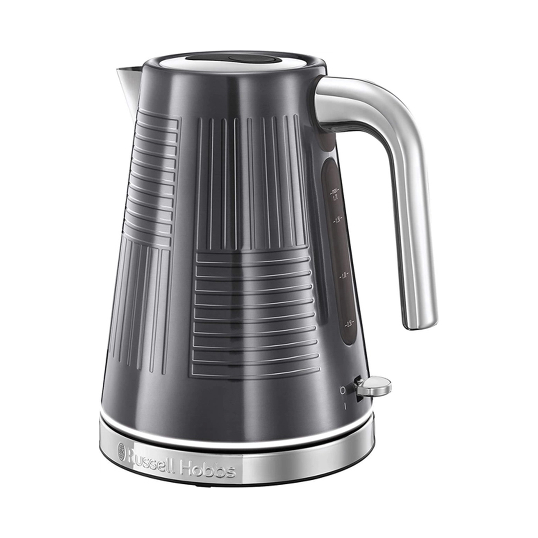 Чайник электрический, Russell Hobbs, 25240-70, Мощность 2400Вт, Объем 1.7л, Нержавеющая сталь, Внутренняя подсветка, Автоотключение: при закипании, при отсутствии воды, при снятии с подставки, Серый