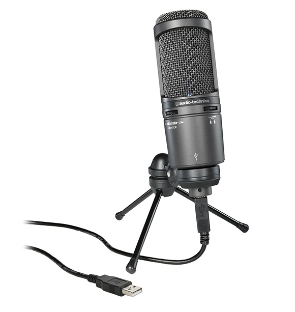 Студиялық микрофон Audio-Technica AT2020USB+ қара