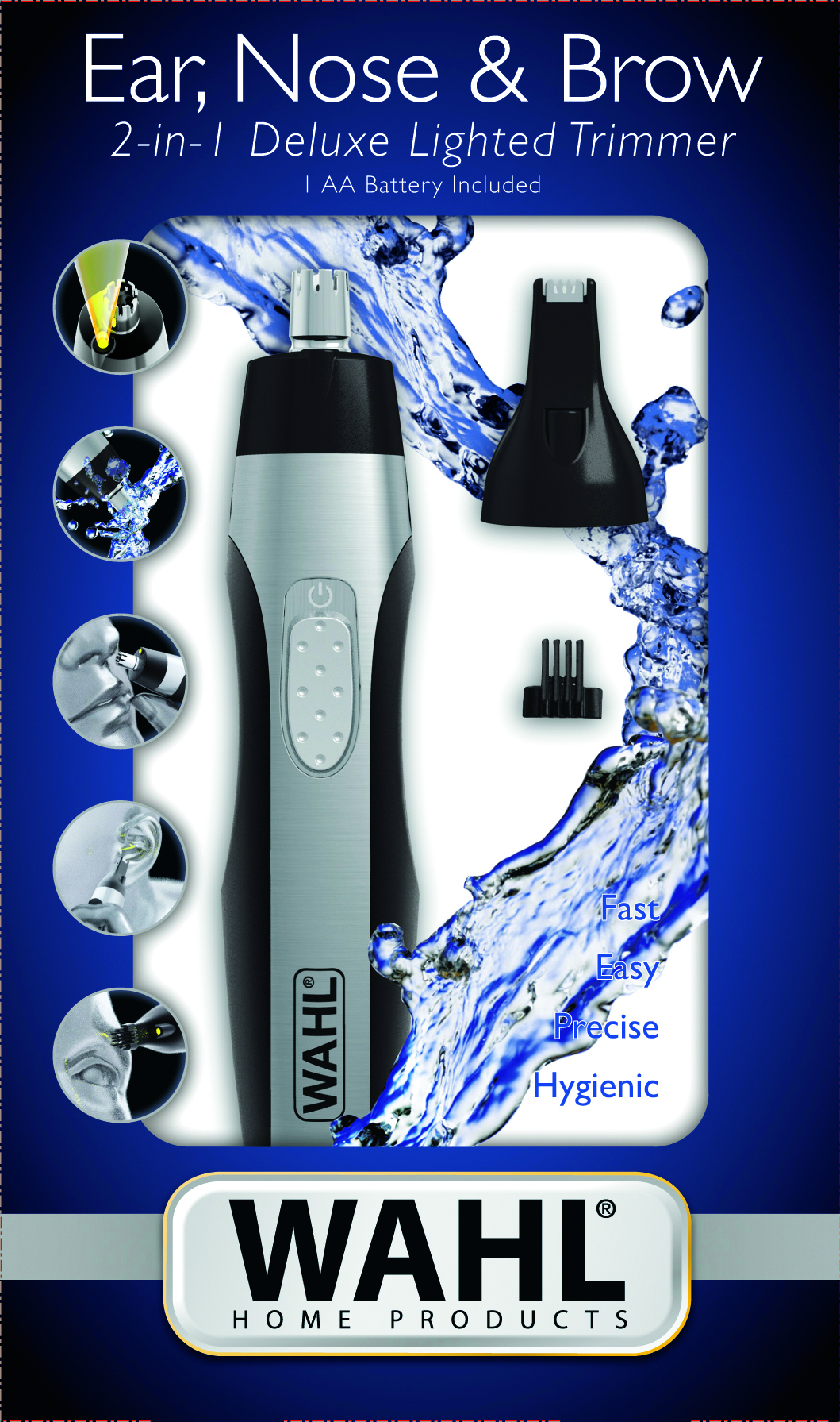 Триммер для носа и ушей Wahl Nose trimmer серебро-черный