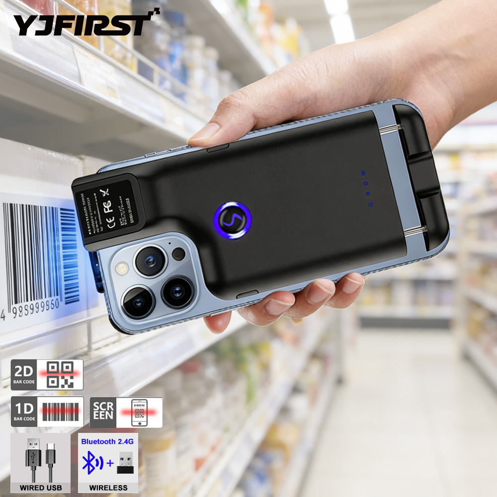 YJ-6606 Mini Portable 2D QR Barcode Reader Wireless Handheld BT Barcode Scanner with Cell Phone Clip