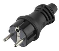 V8-B-IP44 ЭРА Вилка каучуковая з/з прямая 16A IP44 черная