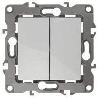 Переключатель двойной ЭРА 12-1106-01, 10АХ-250В, IP20, Эра12, белый