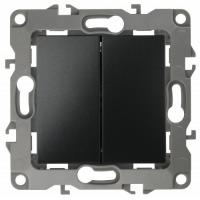 Переключатель двойной ЭРА 12-1106-05, 10АХ-250В, IP20, Эра12, антрацит