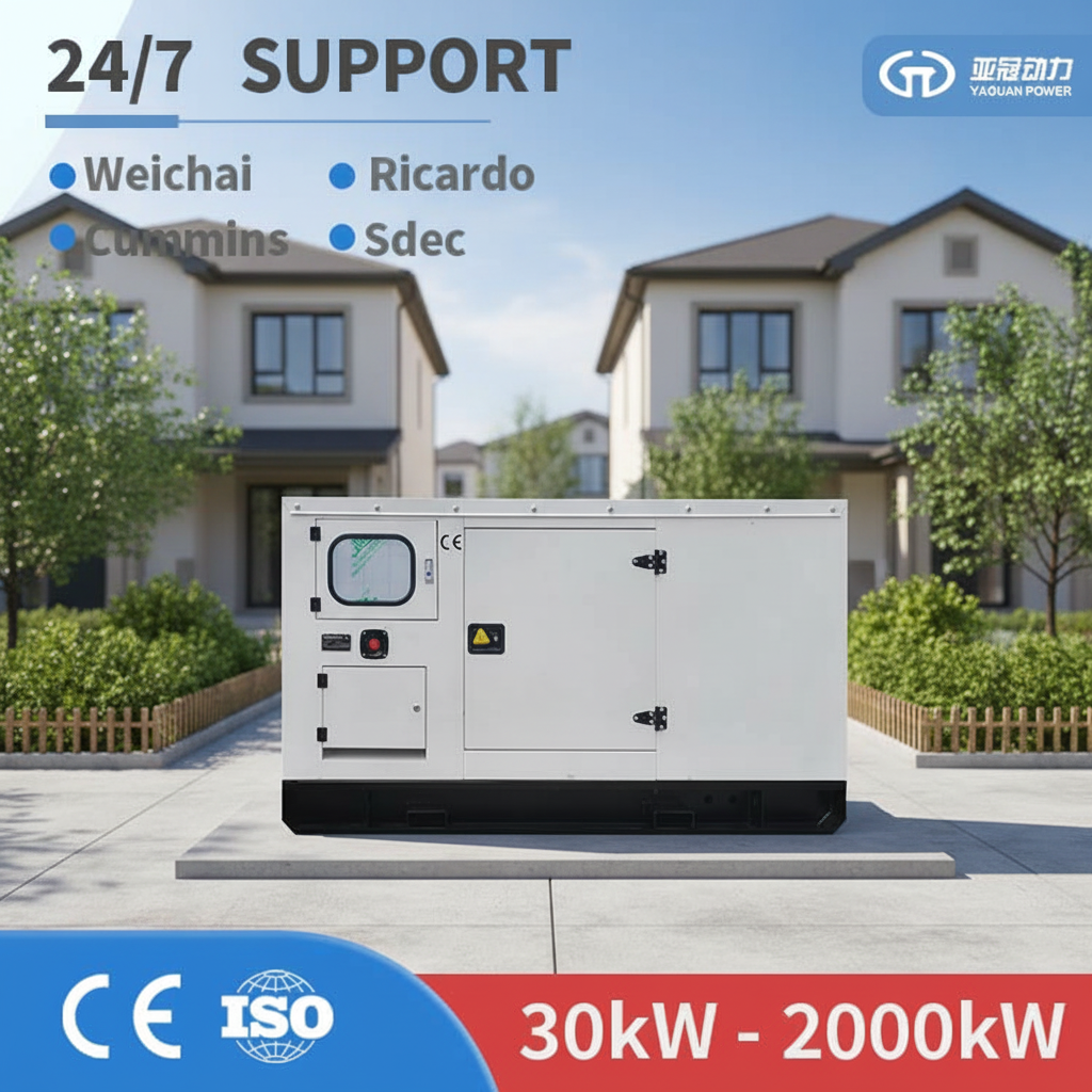 30KW Silent Type Diesel Generator-Multi-Layer Soundproof Canopy Auto Start 1500RPM 37.5KVA for Residential Communities