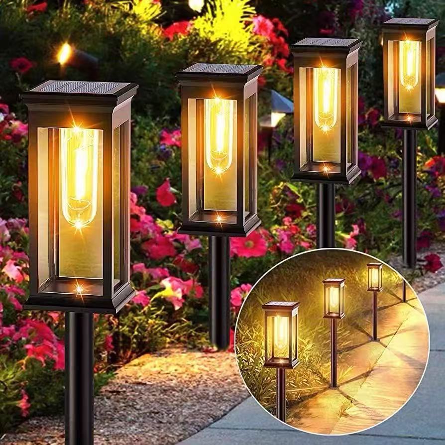 Outdoor Waterproof Ip65 Garden Lighting Backyard Insert Lawn Lights Projection Floor Solar Garden Lights