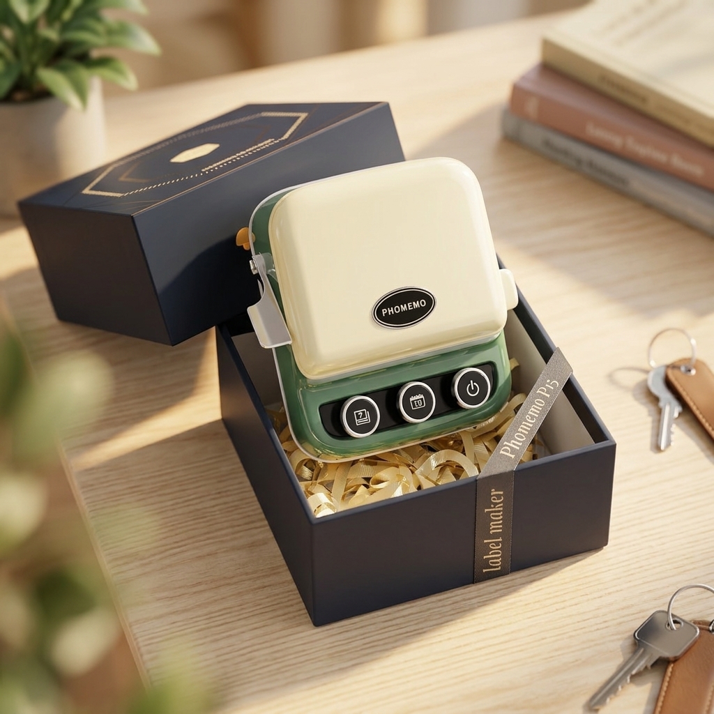 Phomemo Ribbon Label Printer, P15 Custom Text/Icon Mini  Portable Label Maker Machine with Tape for Gift