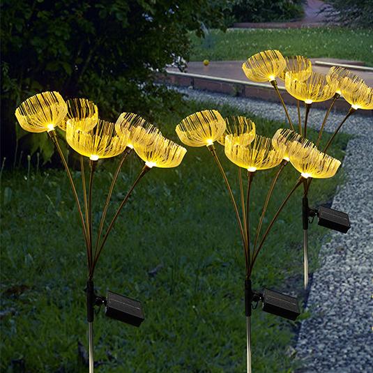 Outdoor Copper LED Solar Jellyfish Ground Lamp for Garden Landscape Decorative Lighting