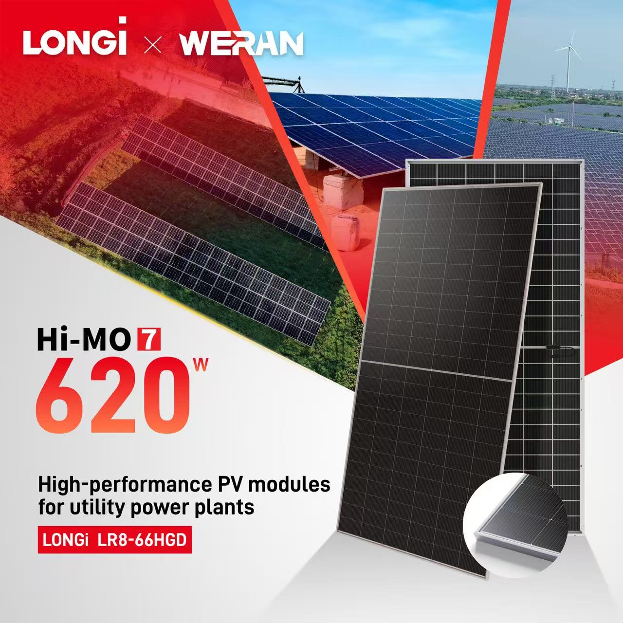 LONGi Himo7 Solar Panel Cheap Price Home Electricity Structure Lithium Battery Half Cell & HBC Type 5000W Longihimox10