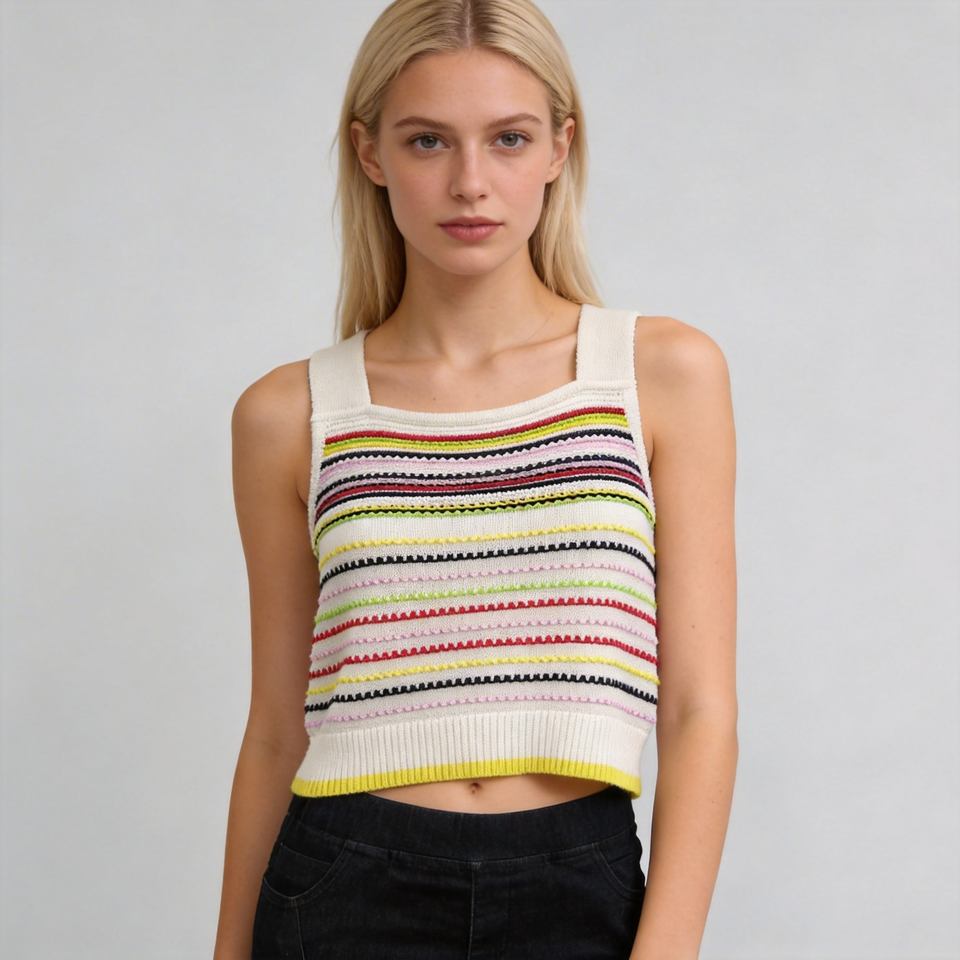 Women's Color Block Sleeveless Sweater