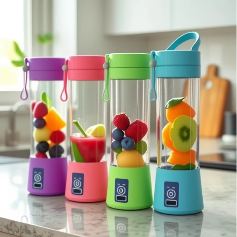 Portable Juicer 6-Blade Stainless Steel Blades Mini Cyclone Juicing Cup USB Powered Home & Outdoor Multi-Functional 15-20W 400mL