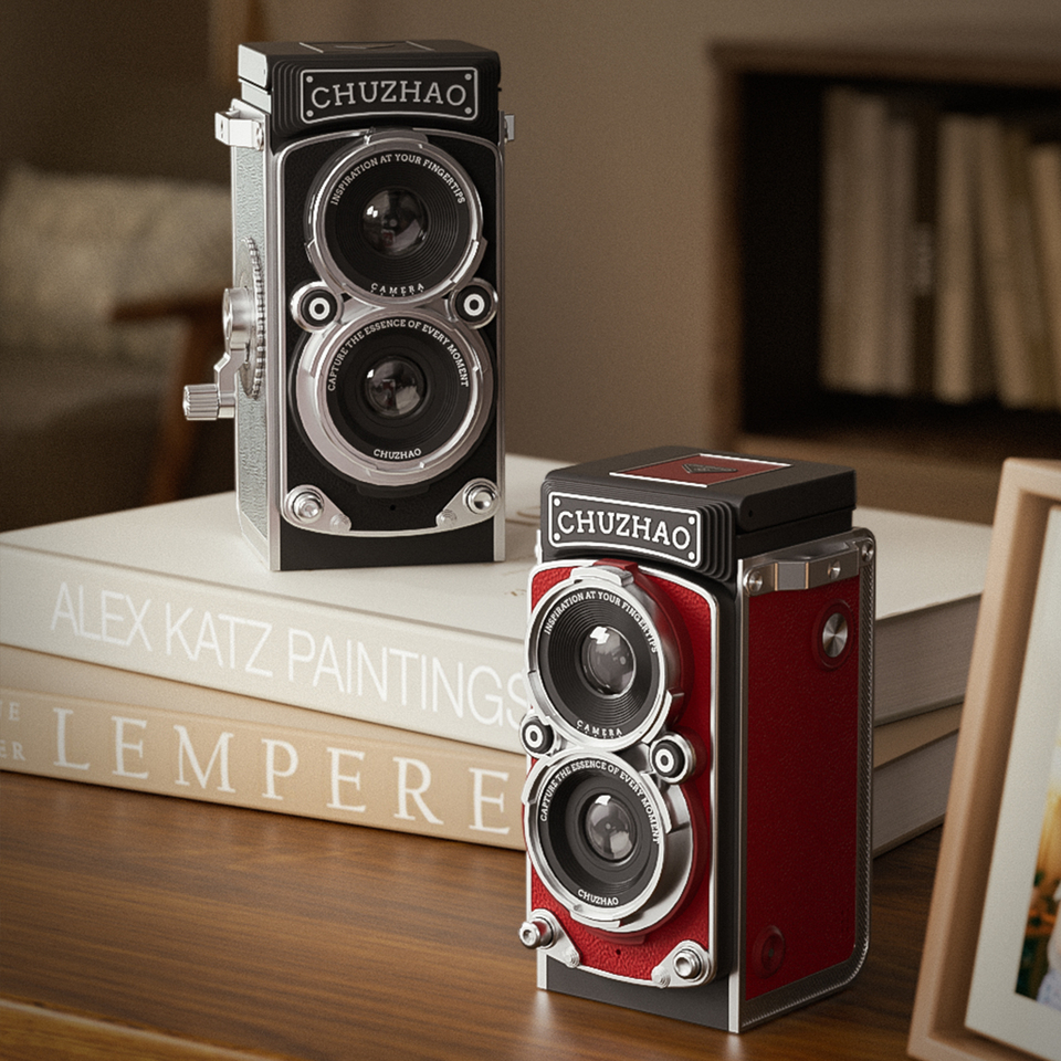 CHUZHAO Mini Retro Digital Camera 1.54inch Screen 12MP Photos SD Aluminum Lithium Battery Compact Portable Flash Lights