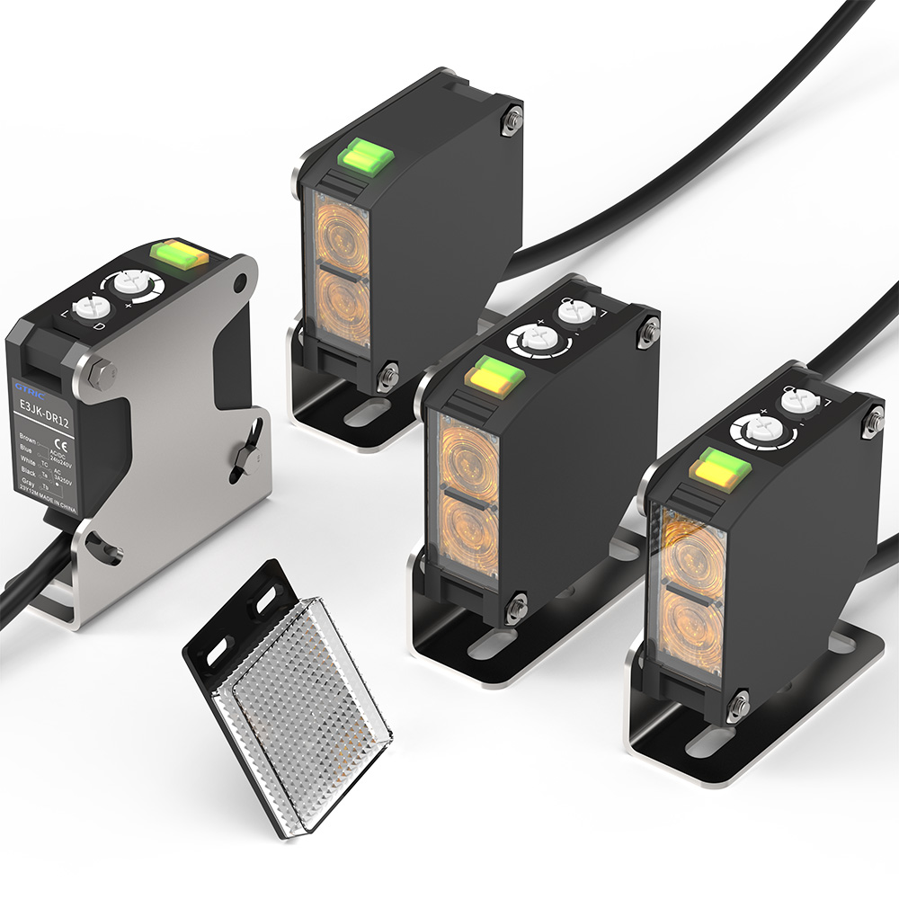 GTRIC Photoelectric Proximity Sensor E3JK 24VDC Relay Output Light Diffusion Infrared square Optical Photoelectric Sensor Switch