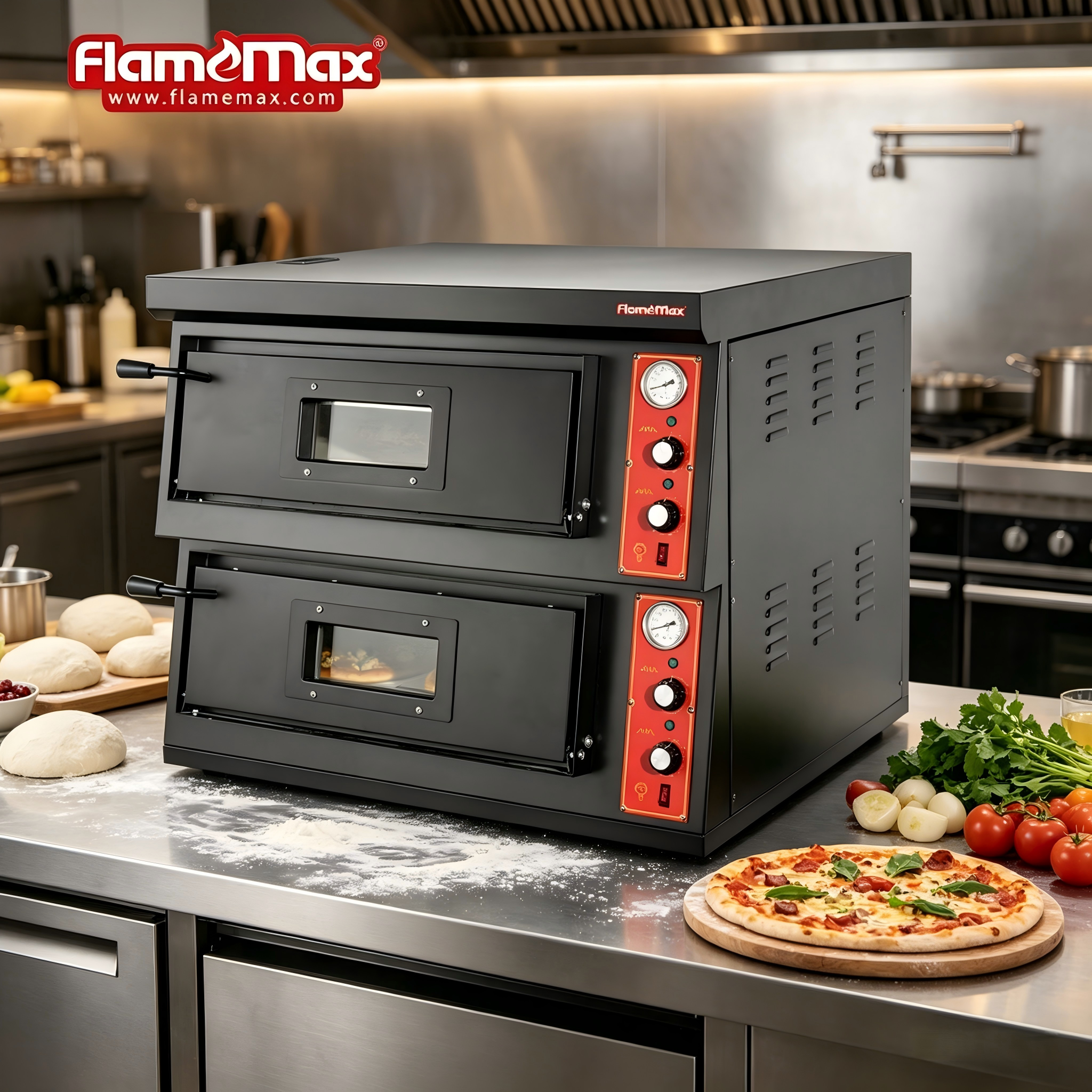 Commercial Bakery Equipment Bakery Machinery Professional Gas Pizza Oven Baking Oven Electric Gas Pizza Oven