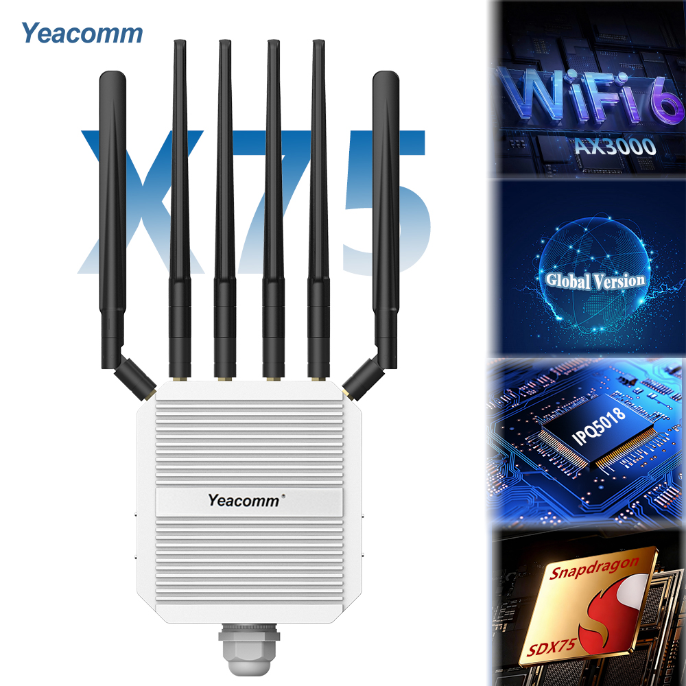 Yeacomm NR630 SDX75 SDX62  Bridge Mode 5G Modem Outdoor Cpe Wireless Router with Sim Card Slot IMEI Change VPN Gloval Version