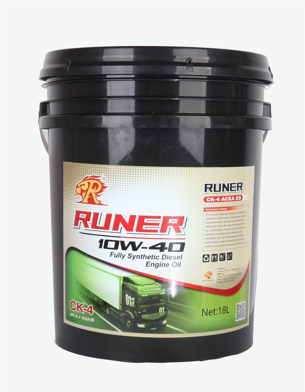 Wholesale Price RUNER 18L CK-4 10W40 10w40 Diesel Engine Oil Light Duty Diesel Engine Oil Engine Oil for Diesel Generator