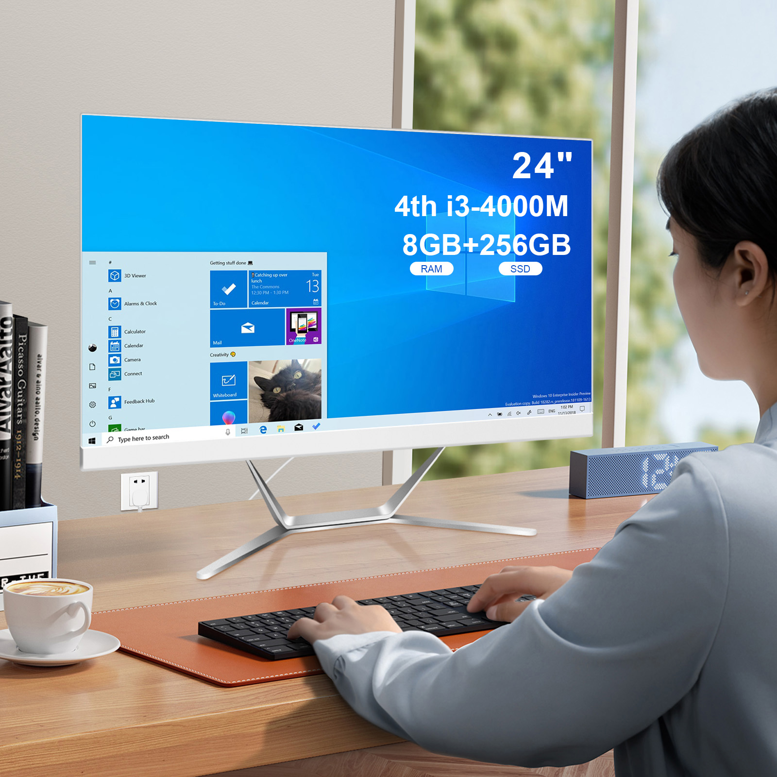 OEM ODM 24 Inch Intel N100 All-in-One PC 8GB 256GB Business Office Desktop Computer for Bulk Orders