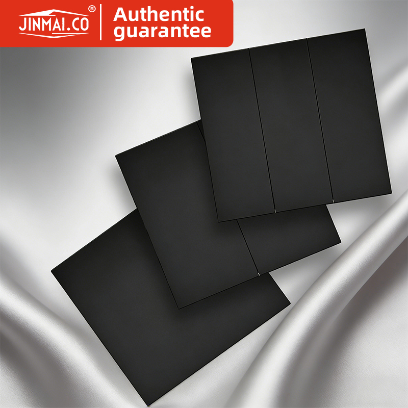 High Quality Matte Black Universal EU UK Standard Ultra-thin Home Sockets Wall Switches Interruptor Factory Manufacturer