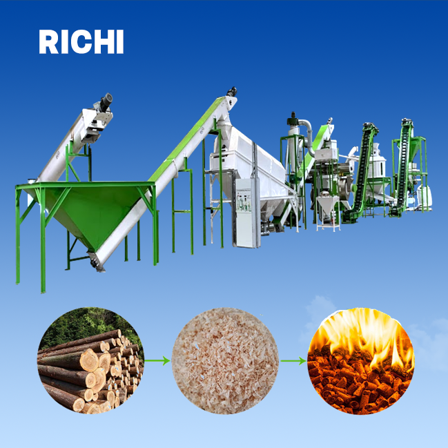 RICHI Low Price Agriculture Forestry Waste Wood Pellet Production Line for Sale