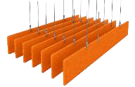 Акустический баффл FELT WAVE (1,2м х 150мм х 40мм), крепление: 12 тросов длиной 1,5м