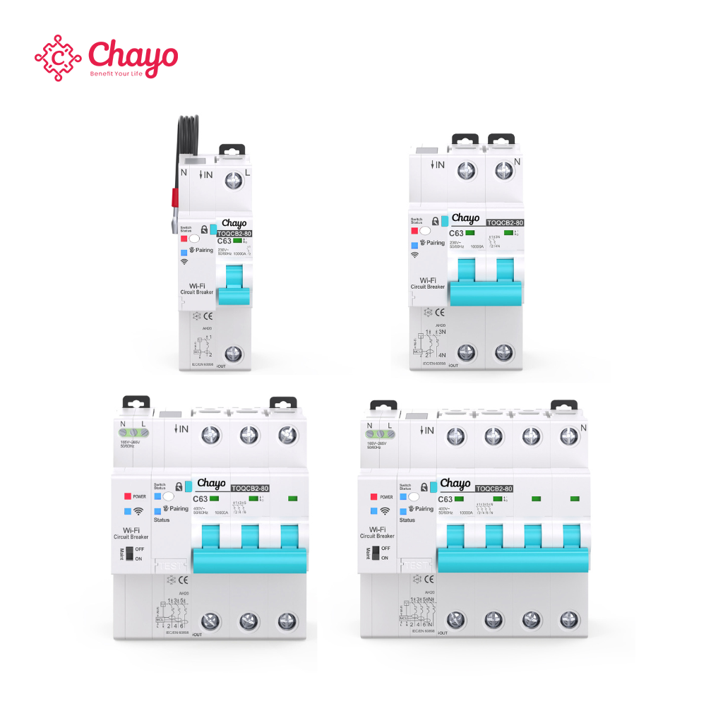 API TUYA Wi-Fi Smart MCB 1P-4P 1-63A Mini Circuit Breaker Automatic Recloser Overvoltage Protection Copper for Building Chayo