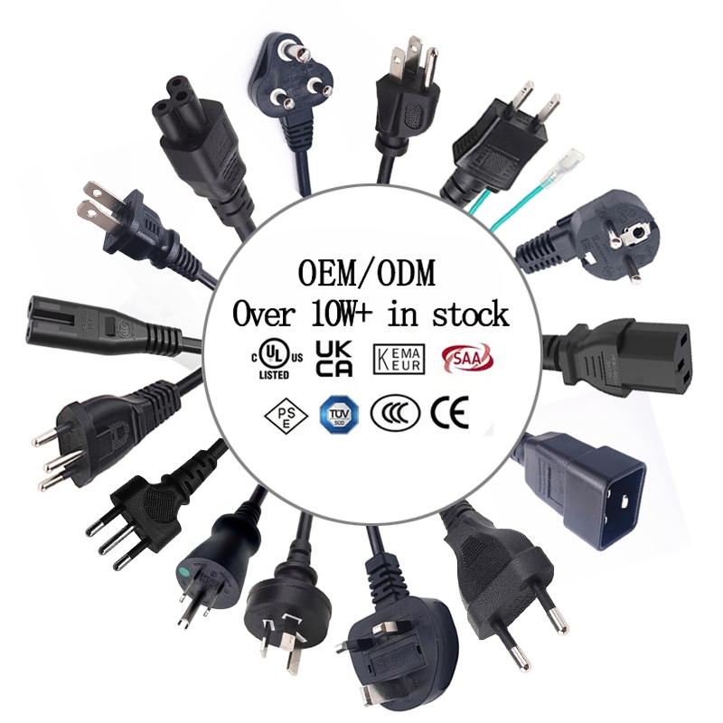 TUV ETL Certified 1.5M/1.8M EU/US Plug C5/C7/C13 3-Prong AC Power Cord for Laptop/Notebook Home Appliance Use IP65 Rated 100%