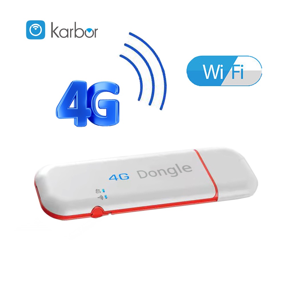 Karbor 4G LTE Mini USB Dongle WiFi Router Modem With SIM Card Slot 300Mbps 2.4G WiFi WPS Enabled Internet Travel Remote Work