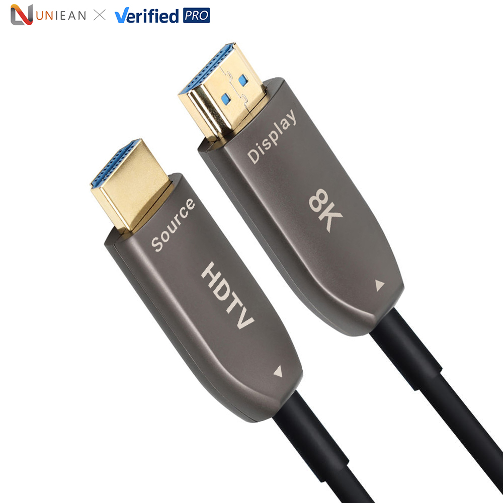 UNIEAN Wholesale AOC HD 10M 50M 100M Long 2.1 UHD Video Cable  60Hz Fiber Optic 8k 4k UHD Cable for TV to Gaming Monitors